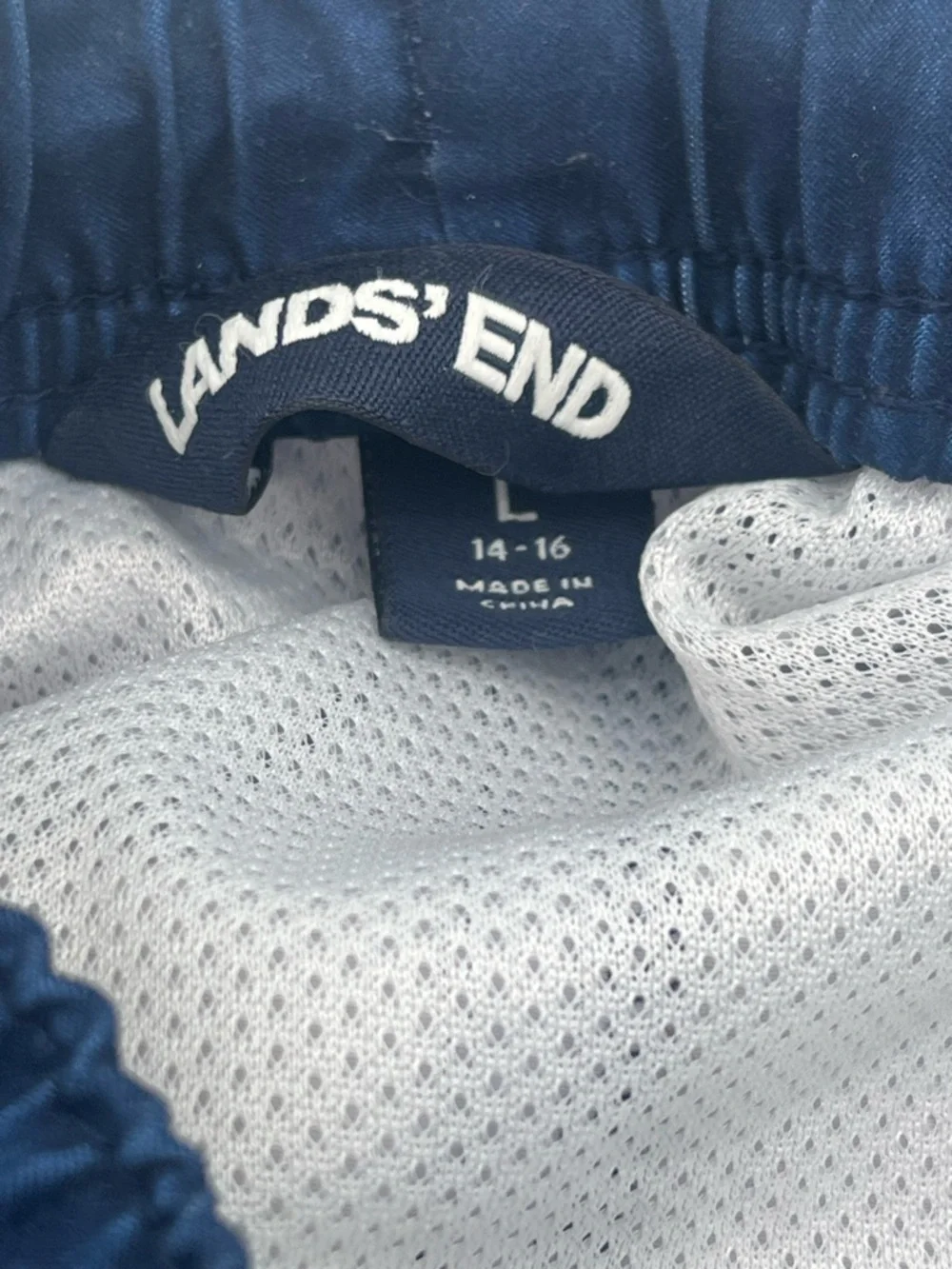 Boys Blue Penguin beach Swim Shorts & lands end Board Shorts Tropical coastal L